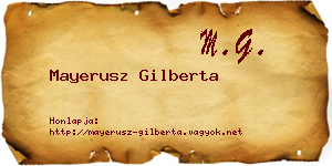 Mayerusz Gilberta névjegykártya